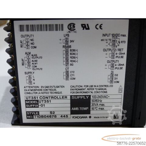 Component Yokogawa UT351-01 Digital Indicating Controller SN:T1DB04678  !