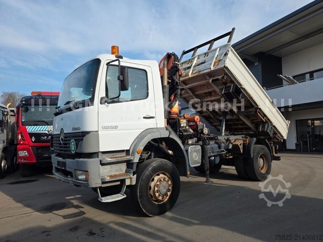 Three-sided tipper truck MERCEDES-BENZ Atego 1828 / 4X4 ALLRAD / Meiller /18 Kran