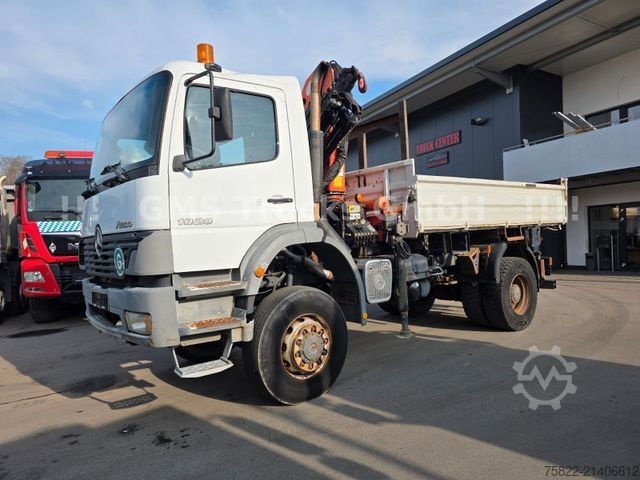 Three-sided tipper truck MERCEDES-BENZ Atego 1828 / 4X4 ALLRAD / Meiller /18 Kran