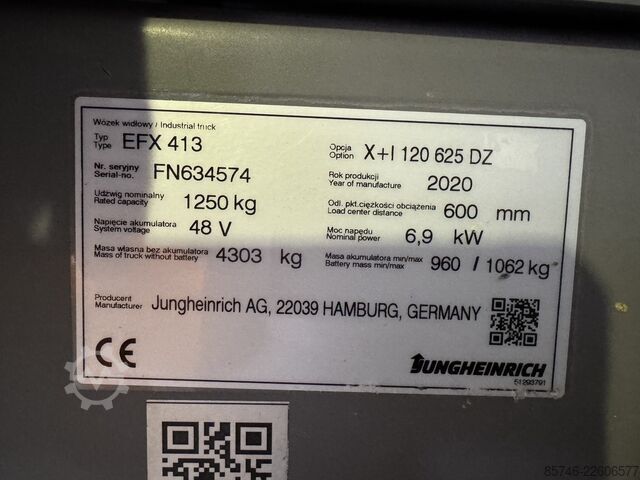 EFX 413 X + i * mit Drahtführung !! Triplex FFL !! JUNGHEINRICH EFX 413 X + i * with Wire Guidance !! Triplex FFL !!