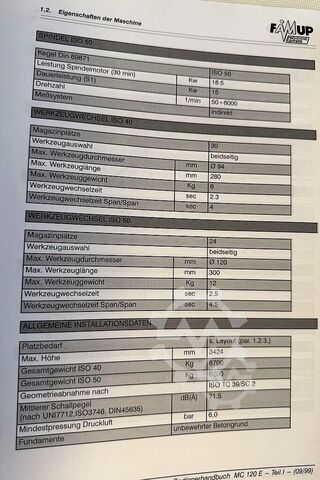 Vertikales Bearbeitungszentrum Emco FAMUP VMC 120