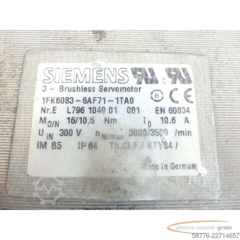 Steuerung Siemens Rotor für 1FK6083-6AF71-1TA0 Motor SN: EL796104901001