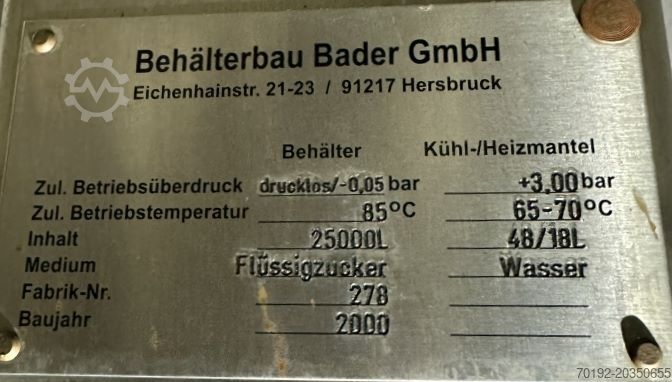 25000 Liter temperierbare Lagertanks aus V4A mit vollverschweißtem Isomantel Behälterbau Bader GmbH 9862