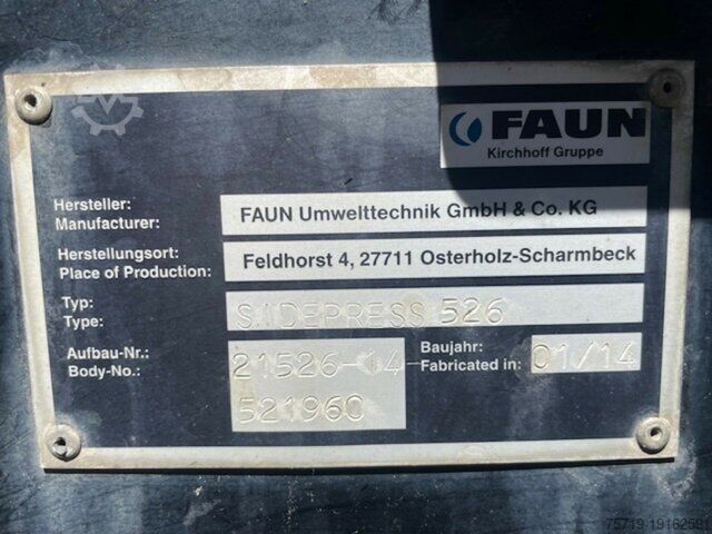 Garbage truck Iveco Stralis 330 6x2 EEV Faun SidePress