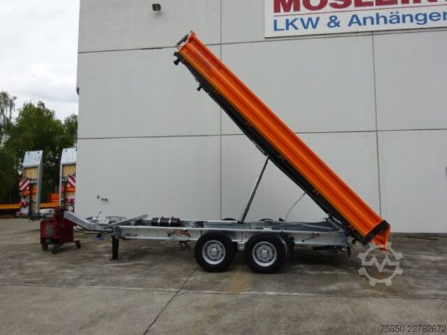 Tipper trailer Möslein TTD11- BA Orange  neuer Tandem 3- Seitenkipper Tiefladermit Bordwand- Aufsatz-- Neufahrzeug --