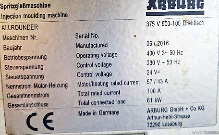 Spritzgießmaschine Arburg Allrounder 375 V 500-100