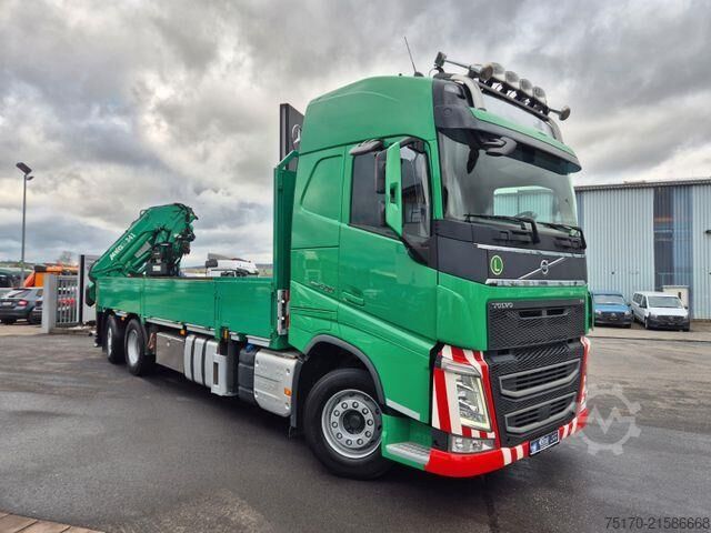 Plattformanhänger Volvo FH 500 Heckkran MKG HLK341SHP Funk AHK