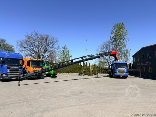 Flatbed truck SCANIA G450 8x4 Pritsche mit Kran Palfinger PK76002 EH