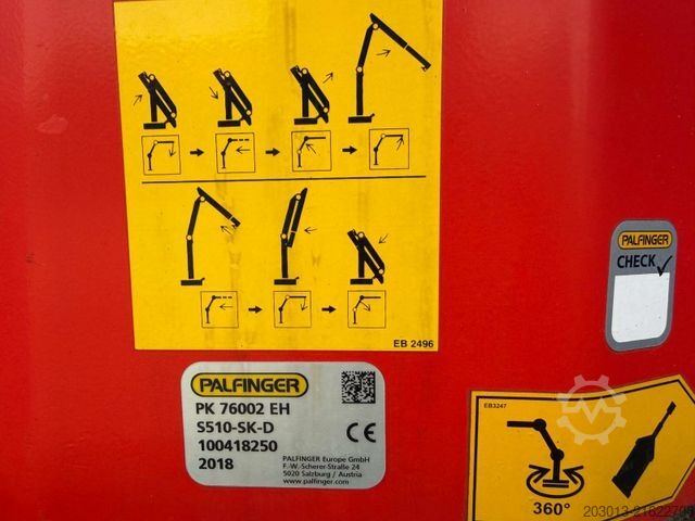 Flatbed truck SCANIA G450 8x4 Pritsche mit Kran Palfinger PK76002 EH