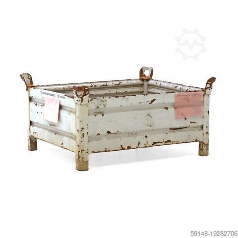 Used Stacking box steel fixed construction stacking box 4 sides, L: 1060, W: 855, H: 535 Kruizinga 98-6784GB