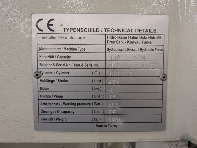 Hydraulische Presse Hidrolikan 100 TQN