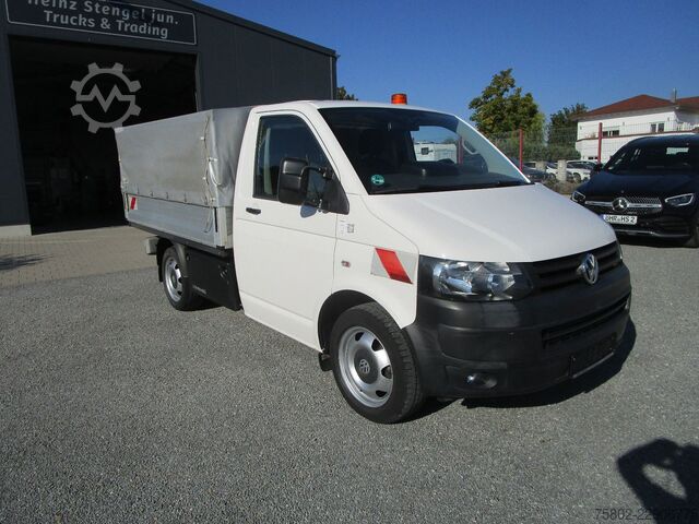 Transporter mit Pritsche & Plane VW T5 TDI 180PS* 4 Motion-Allrad-4x4 *KLIMA+AHK*