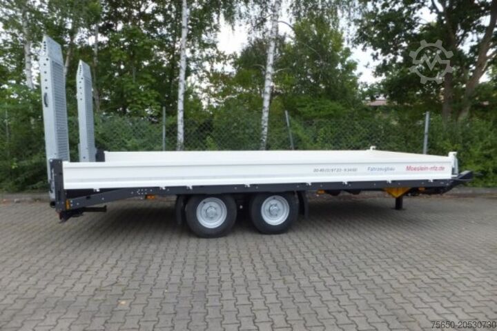 Low loader trailer Möslein TTT 11- 6,28 Weiß  Neuer Tandemtieflader