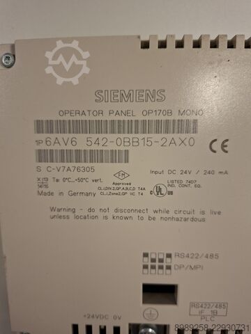 Bedienpanel Siemens 6AV6542-0BB15-2AX0
