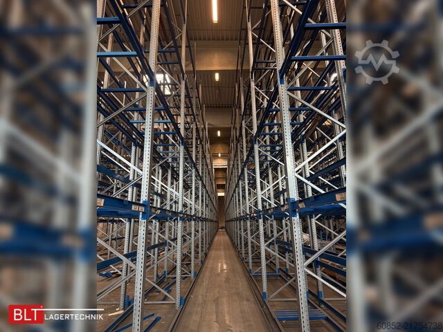 Heavy-duty rack, industrial shelving, high-bay rack SSI Schäfer PR600 – 101 lfm | Höhe 7,50 Boden + 4 Ebenen | Fachlast bis 3500 kg