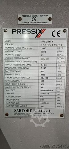 Eccentric press PRESSIX T100CNR4