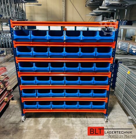 Screw shelf picking shelf Kommissionierwagen Regalwagen Rollwagen inkl. 36 x Sichtlagerkiste