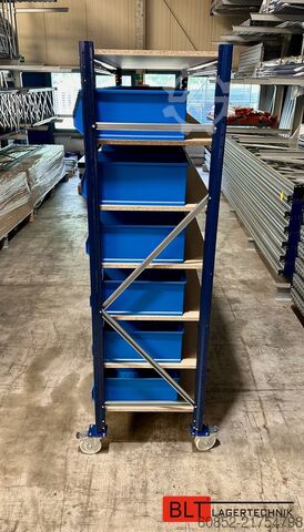 Screw shelf picking shelf Kommissionierwagen Regalwagen Rollwagen inkl. 36 x Sichtlagerkiste