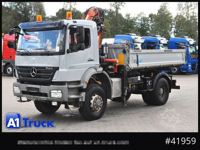 Autokran MERCEDES-BENZ Axor 1833, 4x4, Kran 3 Seiten Kipper, Funk