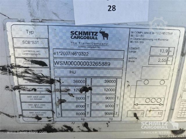 Auflieger mit Pritsche & Plane Schmitz Cargobull Semitrailer Curtainsider Mega