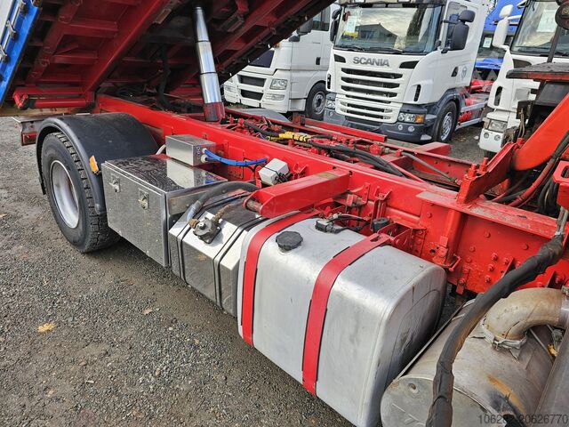 Three-way tipper truck Volvo FM9 340HP Kran FASSI F95A.24 Blatt/Blatt