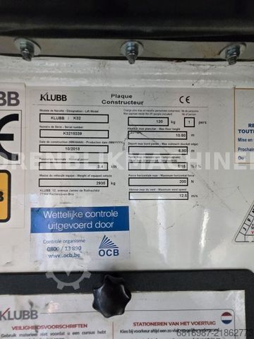 Truck-mounted work platform NISSAN NV KLUBB K32