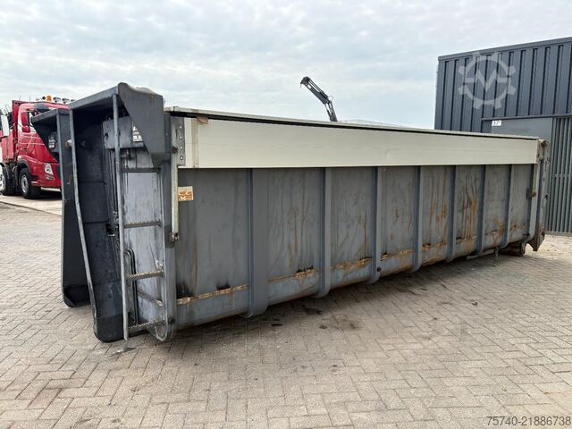 Roller container Vossebelt container  + BOVEN KLEPPEN + 20 m3