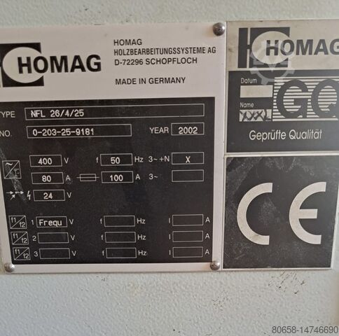Double end tenoner HOMAG NFL 26/4/25