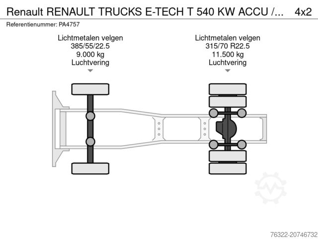 Standard tractor Renault RENAULT TRUCKS E-TECH T 540 KW ACCU / RENTAL /