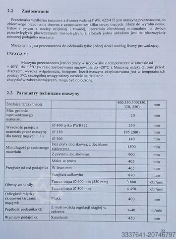 Doppelwellen-Mehrblattkreissäge TOS Svitavy TOS Svitavy PWR 412