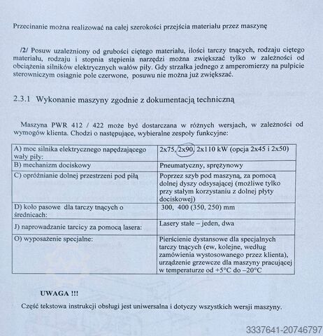 Doppelwellen-Mehrblattkreissäge TOS Svitavy TOS Svitavy PWR 412