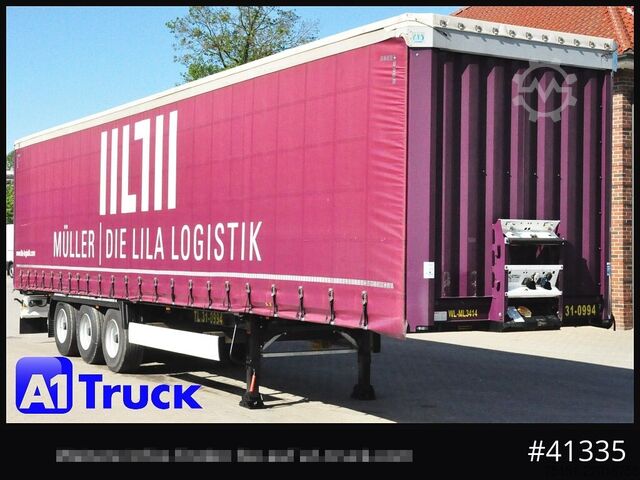 Open semitrailer with tarp KRONE Code XL, VDI 2700, original 14.261 km, Werksverkehr