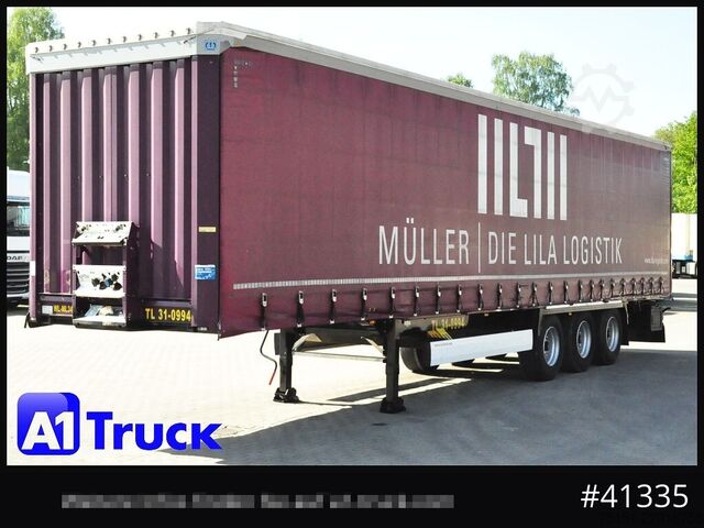 Open semitrailer with tarp KRONE Code XL, VDI 2700, original 14.261 km, Werksverkehr