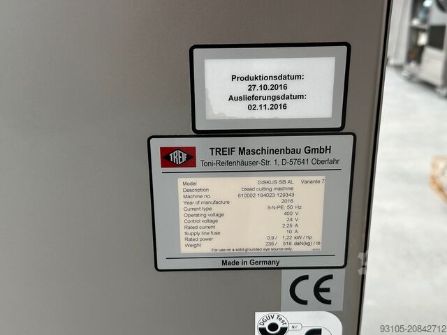 BROTSCHNEIDEMASCHINE TREIF AL7 2016 Treif Diskus SB AL7