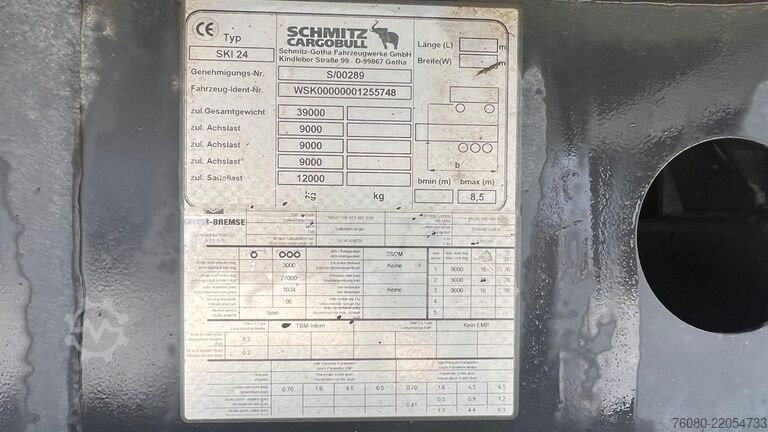 Tipper SCHMITZ S01 (BELGIAN TRAILER / SAF AXLES / REMORQUE BEL...