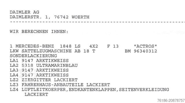 Standard SZM MERCEDES-BENZ Actros 1848 LS BIG Space  VOLLAUSSTATTUNG