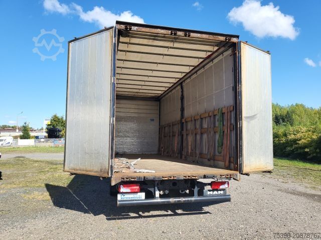 Flatbed truck with tarp MAN TGM 15.290 BL Curtainside-Edscha, 1.Hand