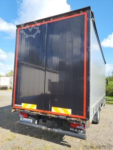 Flatbed truck with tarp MAN TGM 15.290 BL Curtainside-Edscha, 1.Hand