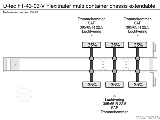 Container transportation D-tec FT-43-03-V Flexitrailer multi container chassis...