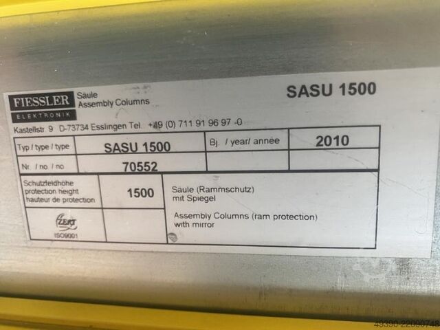 Multi-beam safety light curtain, 1 transmitter + 1 receiver + 2 reflectors, mirror column, device ho FIESSLER ULVT 1500/105 S + ULVT 1500 / 105 E