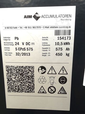 Battery 24 Volt type 5 EPzS 575  