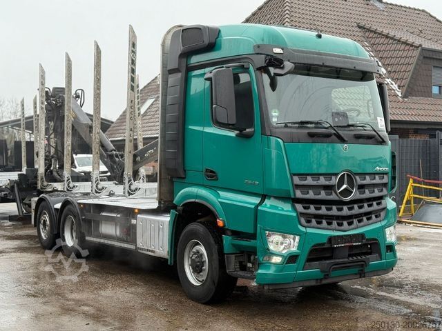 Logging truck MERCEDES-BENZ Arocs 2546 BL 6x4HAD Palfinger LK + Janzen T19