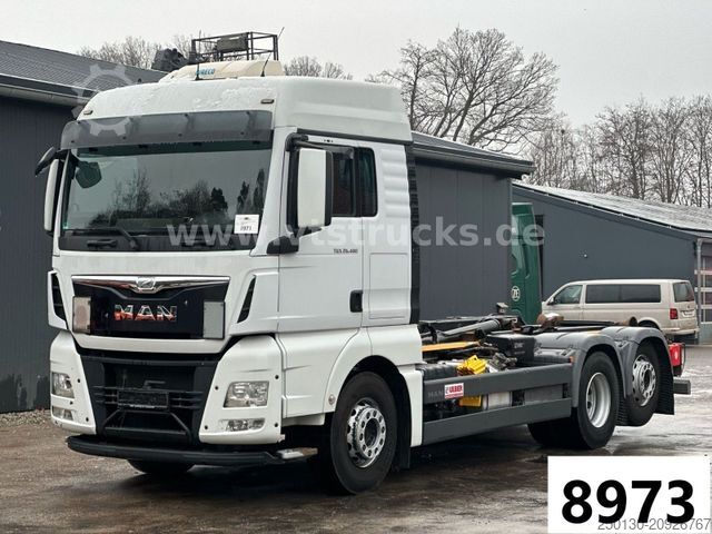 Roll-off tipper truck MAN TGX 26.480 6x2  Euro6 HIAB-Abrollkipper