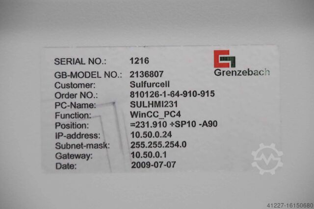 Control panel with industrial monitor Grenzebach FK170SBRGD001 SK 3302100