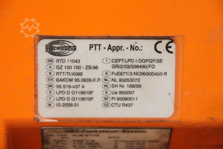 Funkfernsteuerung für Kranfernbedienung HBC radiomatic FuSt 671