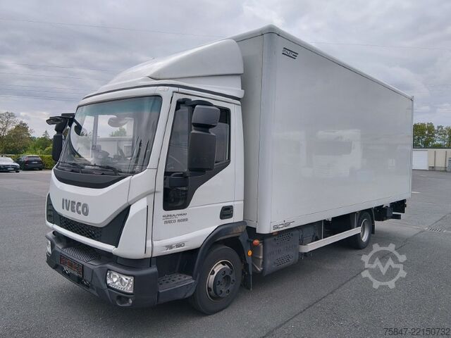 Box truck Iveco EuroCargo ML 75 E 19/P LBW Türe im Koffe