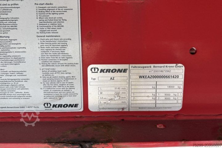 Open trailer with tarp Krone AZ Plane+HB / Swiss-Vehicle