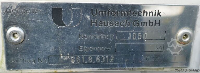 1050 Liter Container aus V2A Umformtechnik Hausach (UCON) 8799