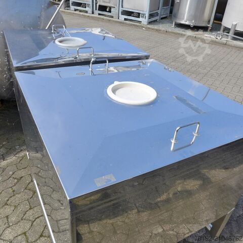 700 Liter fahrbarer Rechteckbehälter aus V2A  8691