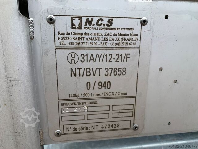 500 Liter Konuscontainer aus V4A  S15190